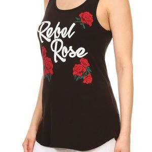 Black rebel roses graphic shirt